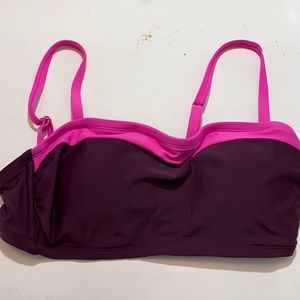 NWOT Kona Sol Maroon/Pink Bikini Top D-DD